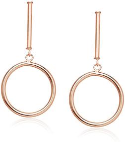 img 3 attached to Sterling Silver Drop Dangle Hoop Earrings by River Island - Silver, Black, Rose, and Yellow Gold Options