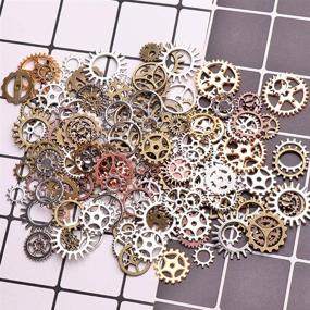 img 2 attached to 🔧 Vintage Style Metal Steampunk Gears Charms Pendant - 200 Grams DIY Clock Watch Wheel Gear Cog for Jewelry Making