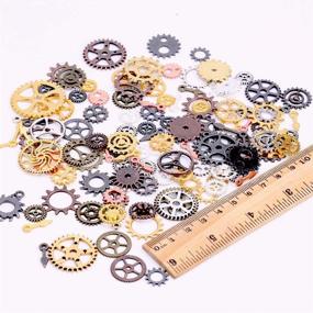 img 3 attached to 🔧 Vintage Style Metal Steampunk Gears Charms Pendant - 200 Grams DIY Clock Watch Wheel Gear Cog for Jewelry Making