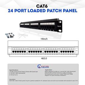 img 2 attached to 🔌 Нью-Йорк Кабели 24 Портовая Панель Cat6: 1U Монтаж в стойку/на стену, ПОИ, 10-Гигабитная Панель для пробивки Ethernet, Совместима с 568A/B (Панель для пробивки RJ45)