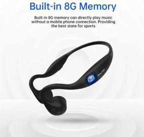 img 2 attached to 🎧 Ралыин открытые костные проводящие наушники Bluetooth: 8Гб памяти/микрофон, влагозащитные спортивные наушники для работы, бега, вождения