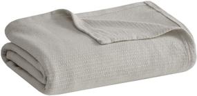 img 2 attached to 🛌 Madison Park Freshspun Basketweave Luxury Cotton Blanket Grey - King Size, 108x90 - Premium Soft and Cozy 100% Cotton for Bed, Couch or Sofa
