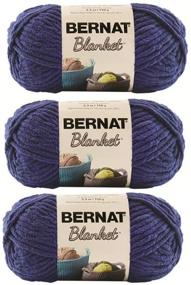 img 4 attached to 🧶 Bernat Blanket Yarn - Navy 3 Pack Bundle with 2 Patterns: Buy Now!