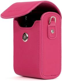 img 2 attached to 📷 Stylish Hot Pink Leather Camera Case with Strap for Canon PowerShot SX740 HS, SX730 HS by MegaGear MG1504