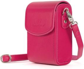 img 4 attached to 📷 Stylish Hot Pink Leather Camera Case with Strap for Canon PowerShot SX740 HS, SX730 HS by MegaGear MG1504