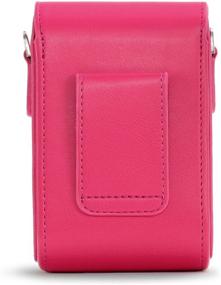 img 3 attached to 📷 Stylish Hot Pink Leather Camera Case with Strap for Canon PowerShot SX740 HS, SX730 HS by MegaGear MG1504