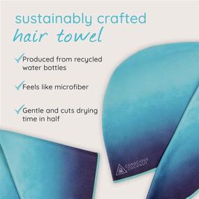 img 3 attached to Frizz-Free Quick Dry Hair Towel | Super Absorbent Bath 💆 Accessories for Women | Made from Recycled Bottles | Conscious Coconut