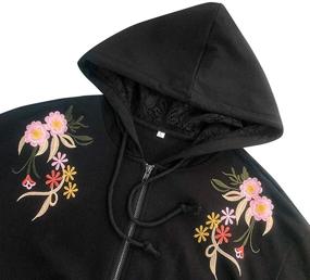 img 1 attached to Womens Sweatshirt Embroidered Mexican Jackets Women's Clothing