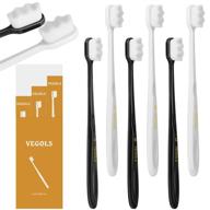 🦷 premium adult extra soft toothbrush with 20000 soft bristles - pack of 6, ideal for sensitive gums - black/white logo