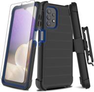 📱 leptech galaxy a32 5g case – full body heavy duty armor protective cover with holster, kickstand, and belt clip – compatible with samsung galaxy a32 5g 6.5" screen – black logo