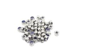 img 1 attached to 🔒 35Pcs M6 x 1.0mm Nylon Inserted Hex Lock Nuts - 304 Stainless Steel Silver by BinifiMux