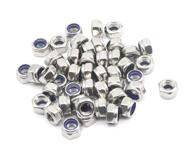 🔒 35pcs m6 x 1.0mm nylon inserted hex lock nuts - 304 stainless steel silver by binifimux logo
