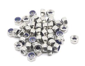 img 4 attached to 🔒 35Pcs M6 x 1.0mm Nylon Inserted Hex Lock Nuts - 304 Stainless Steel Silver by BinifiMux