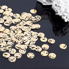 img 1 attached to 🔘 100 Pcs PH PandaHall 8mm Golden Brass Flat Round Blank Stamping Tag Pendants Charms for DIY Craft Making of Earrings, Bracelets, Necklaces, and Jewelry