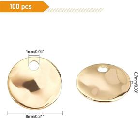 img 3 attached to 🔘 100 Pcs PH PandaHall 8mm Golden Brass Flat Round Blank Stamping Tag Pendants Charms for DIY Craft Making of Earrings, Bracelets, Necklaces, and Jewelry