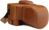 megagear mg1609 ever ready leather camera case compatible with canon eos rebel t7 (18-55mm) logo