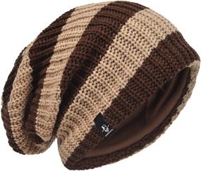 img 3 attached to 👨 VECRY Men's Slouchy Beanie Hat with Rasta Knit Crochet Design for Year-Round Wear