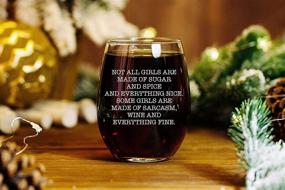 img 3 attached to Not All Girls Are Made of Sugar and Spice Wine Glass - Stemless Wine Glasses with 🍷 Funny Sayings - Perfect Birthday Gift for Mom, Wife, Sister, and Best Friend - Party Supplies 15 oz