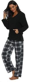 img 2 attached to 👕 U2SKIIN Pajamas Sleepwear: A Stylish and Comfortable Addition to Your Sleep & Lounge Routine, Featuring Pockets - Men's White Black Clothing