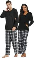 👕 u2skiin pajamas sleepwear: a stylish and comfortable addition to your sleep & lounge routine, featuring pockets - men's white black clothing logo