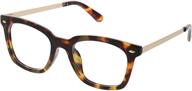 👓 peeperspecs limelight oversized blue light blocking reading glasses for women - tortoise frame, 1.5 magnification, 50mm lens logo