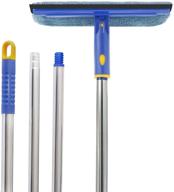 🚗 ittaho heavy duty car wash brush: long handle, swivel window squeegee, and microfiber scrubber combo - 10 inch window washing kit for glass, rvs, decks, and solar panels logo