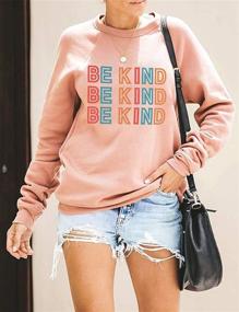 img 3 attached to 🌸 Blooming Jelly Women's Cute Graphic Sweatshirt - Be Kind Crewneck Raglan Long Sleeve Pullover Top