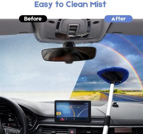 img 1 attached to 🚗 AstroAI Windshield Cleaner Kit - Microfiber Car Window Cleaner with Extendable Handle, 4 Reusable Microfiber Pads, and Washable Glass Wiper - Blue