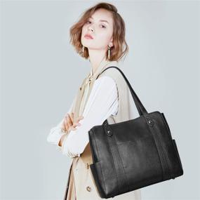 img 3 attached to 👜 Сумка из натуральной кожи S ZONE для женщин на плечо: стильные и практичные аксессуары для женщин