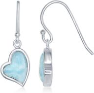 💕 heart-shaped larimar earrings in sterling silver with fishhook design logo