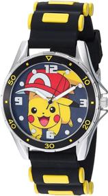 img 3 attached to ⌚️ Стильные часы "Pokemon" с металлическим корпусом серебристого оттенка, аналоговым кварцевым механизмом и резиновым ремешком, черного цвета (Модель: POK9010) - Придайте классическому стилю ювелира вашему времени.