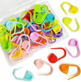 img 4 attached to 50 Colorful Knitting Markers: Bulk Stitch Markers for Crochet & DIY Crafts – Locking Pins in 10 Vibrant Colors