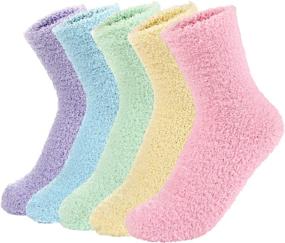 img 4 attached to Stay Cozy All Winter with Zando Women's Super Soft Plush Slipper Socks