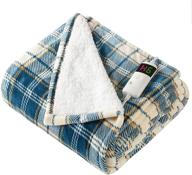 🔌 octrot electric heated blanket throw, 5-minute fast heating blanket with 10 heat levels & 5 timer options, auto shutoff, sherpa & flannel lap warming blanket (50”x 62” blue plaid) logo