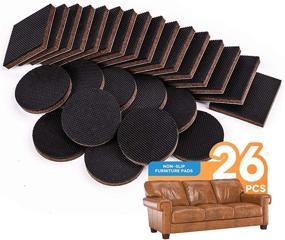 img 4 attached to 🛋️ 26PCS Non Slip Furniture Pads: Rubber Grippers for Secure Furniture Placement, Self Adhesive Anti Skid Pads for Wood Floors - Ideal Furniture Floor Protectors & Stoppers