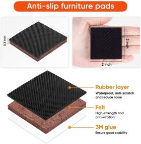 img 2 attached to 🛋️ 26PCS Non Slip Furniture Pads: Rubber Grippers for Secure Furniture Placement, Self Adhesive Anti Skid Pads for Wood Floors - Ideal Furniture Floor Protectors & Stoppers