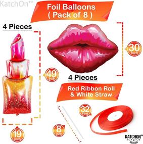 img 1 attached to 💄 49" Giant Lipstick Balloon - Red Lip Balloon for Makeup Party Decorations - Lipstick Balloons for Birthday, Bachelorette, Valentine Decor - Spa Party Decorations for Girls