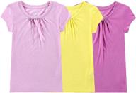 bienzoe girl's school uniform breathable quick drying t-shirt pack - 3 pieces logo