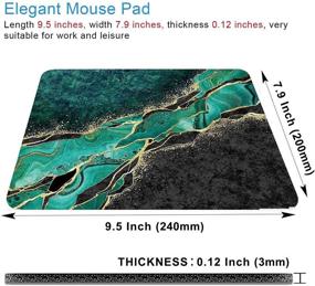 img 3 attached to 🖱️ CANFLASHION Abstract Black Green Golden Marble Mouse Pad - Modern Marbling Design, Custom Small Mouse Pads with Non-Slip Rubber Base - Portable Office Wireless Mouse Pad for Laptop