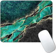 🖱️ canflashion abstract black green golden marble mouse pad - modern marbling design, custom small mouse pads with non-slip rubber base - portable office wireless mouse pad for laptop logo