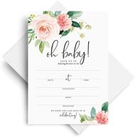 🌼 bliss collections oh baby floral greenery baby shower invitations: 25 fill-in boho invites with envelopes, perfectly match your decor! logo