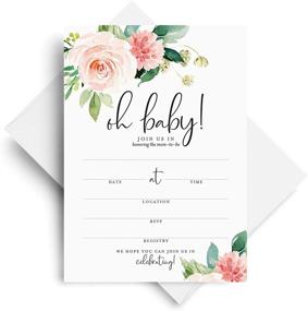 img 4 attached to 🌼 Bliss Collections Oh Baby Floral Greenery Baby Shower Invitations: 25 Fill-In Boho Invites with Envelopes, Perfectly Match Your Decor!