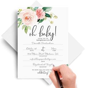 img 1 attached to 🌼 Bliss Collections Oh Baby Floral Greenery Baby Shower Invitations: 25 Fill-In Boho Invites with Envelopes, Perfectly Match Your Decor!