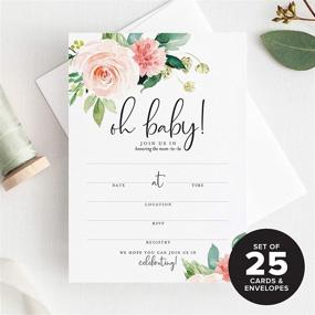 img 3 attached to 🌼 Bliss Collections Oh Baby Floral Greenery Baby Shower Invitations: 25 Fill-In Boho Invites with Envelopes, Perfectly Match Your Decor!
