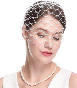 img 3 attached to 👒 Cizoe 1920s Flapper Fascinator: Elegant Mesh Face Veil Headband for Women - Perfect Headwear for Bridal Weddings & Tea Parties