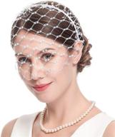 👒 cizoe 1920s flapper fascinator: elegant mesh face veil headband for women - perfect headwear for bridal weddings & tea parties logo