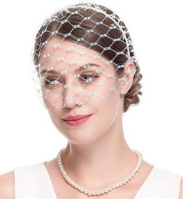 img 2 attached to 👒 Cizoe 1920s Flapper Fascinator: Elegant Mesh Face Veil Headband for Women - Perfect Headwear for Bridal Weddings & Tea Parties