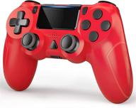 🎮 yccteam ps4 controller – wireless gamepad with 1000mah rechargeable battery, gyro, speaker - compatible with ps4/slim/pro console (red) logo