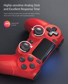 img 3 attached to 🎮 YCCTEAM PS4 Controller – Wireless Gamepad with 1000mAh Rechargeable Battery, Gyro, Speaker - Compatible with PS4/Slim/Pro Console (Red)