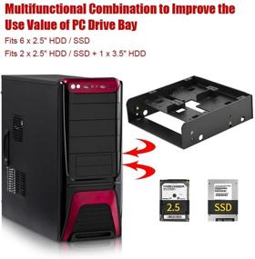 img 1 attached to 📀 Zerone 5.25&#39;&#39; to 3.5&#39;&#39;/ 2.5&#39;&#39; Bay Adapter: Convert 5.25&#34; Floppy-Drive to Dual 2.5 x 3.5 HDD/SSD Bay Cover Mounting Bracket Kit for PC
